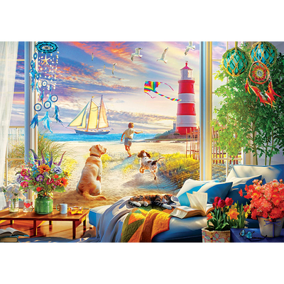 Lighthouse Beach 500 Piece Jigsaw Puzzle image number 2