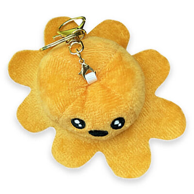 Reversible Octopus Plush Toy Keyring: Assorted image number 1