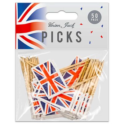 Union Jack Paper Flag Picks: Pack of 50 image number 1
