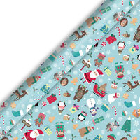 Blue Little Helpers Gift Wrap 8m
