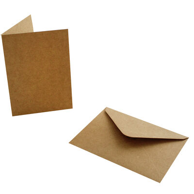 20 Brown Kraft Cards and Envelopes - 7cm x 10cm image number 3