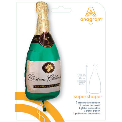 38 Inch Champagne Bottle Super Shape Helium Balloon image number 2