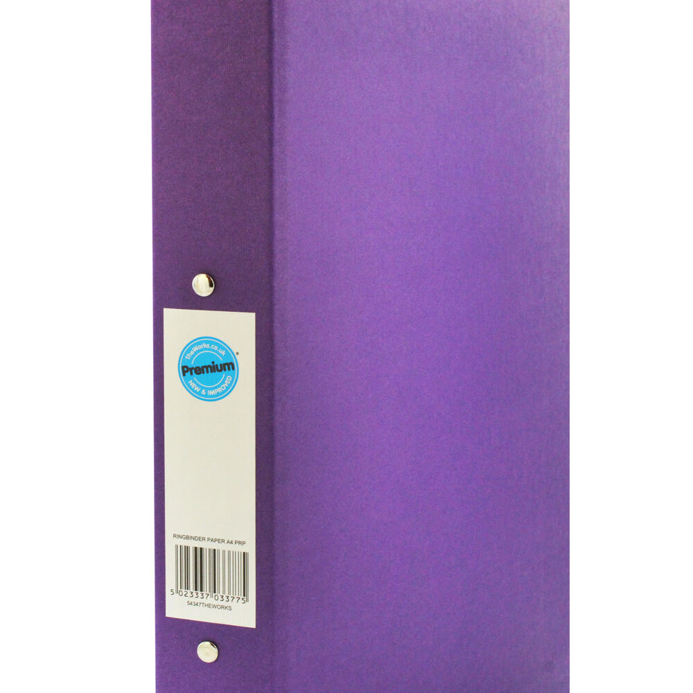 Pack of 3 Indigo A4 2 Ring Binder File Folder Purple