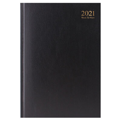 A4 Black 2021 Week To View Diary image number 1