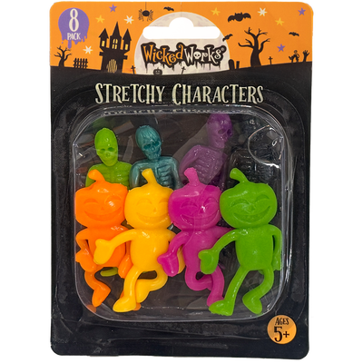 Stretchy Skeletons & Pumpkins: Pack of 8 image number 1