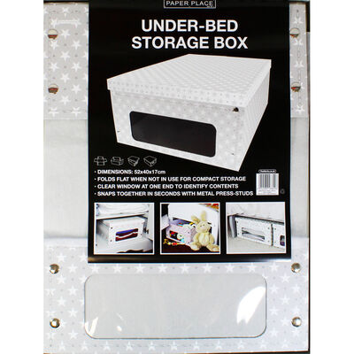 Grey White Star Under Bed Collapsible Storage Box image number 4