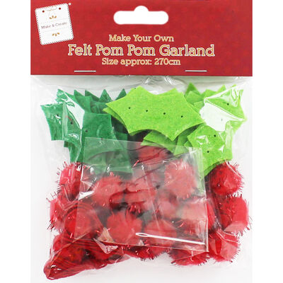 Make Your Own Felt Pom Pom Garland image number 1