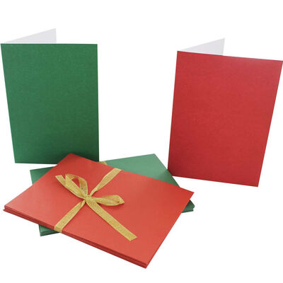 24 Red And Green Greeting Cards - 5 X 7 Inches image number 1