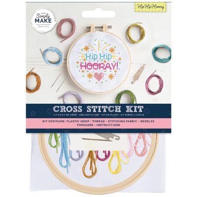 Simply Make: Hip Hip Hooray Cross Stitch Craft Kit image number 1