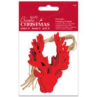 Christmas Stag Heads Wooden Hanging Decorations: Pack of 9 image number 1