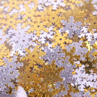 Gold and Silver Snowflake Sequins image number 2