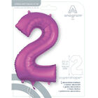 34 Inch Pink Number 2 Helium Balloon image number 2