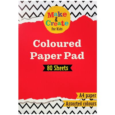 A4 Coloured Paper Pad: 80 Sheets image number 1
