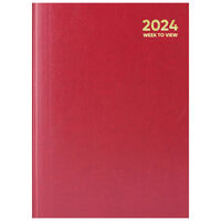 A6 2024 Hardcase Week to View Diary: Red