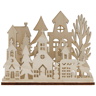 Christmas Mini Wooden House Scene image number 1