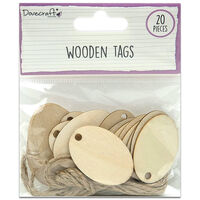 Dovecraft Wooden Oval Tags: Pack of 20