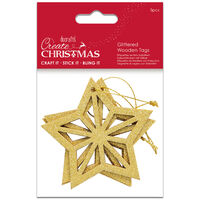 Glittered Wooden Tags: Pack of 3