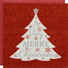 Red Glitter Tree Premium Christmas Cards: Pack Of 10 image number 1