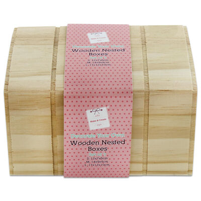 Wooden Nested Chest Boxes Set: Pack of 3 image number 3