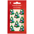Pom-Pom Xmas Tree 3D Stickers: Pack of 8 image number 1