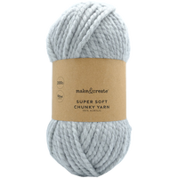 Super Soft Chunky Acrylic Yarn: Grey 200g