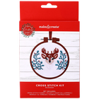 Festive Reindeer Cross Stitch Hoop Kit image number 1