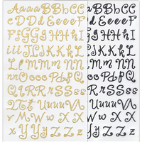 Gold & Black Script Stickers: Pack of 170