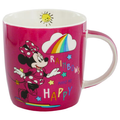 Disney Minnie Mouse Pink Rainbow Ceramic Mug image number 2