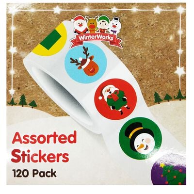 Assorted Christmas Stickers: Pack of 120 image number 1