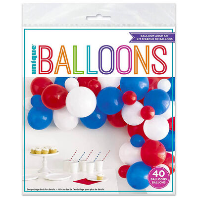 Red White & Blue Balloon Arch image number 1