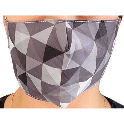 Geo Black & Grey Reusable Face Covering image number 3