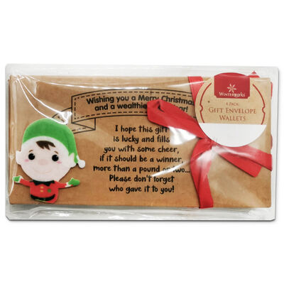 Assorted Christmas Gift Envelope Wallets: Pack of 4 image number 1