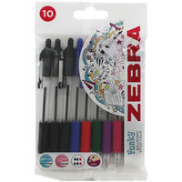 10 Assorted Z-Grip Smooth Ball Retractable Pen