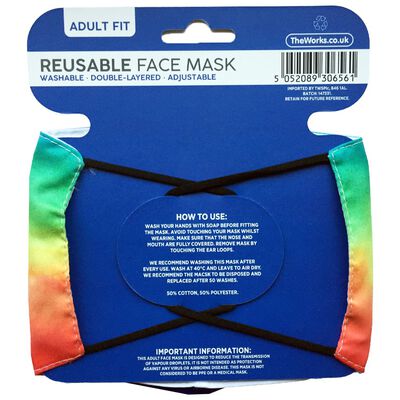 Rainbow Ombre Reusable Face Mask image number 2