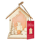 Wooden Snowman LED Shadow Box House image number 1