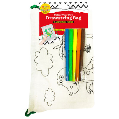 Colour Your Own Dinosaur Drawstring Bag image number 1