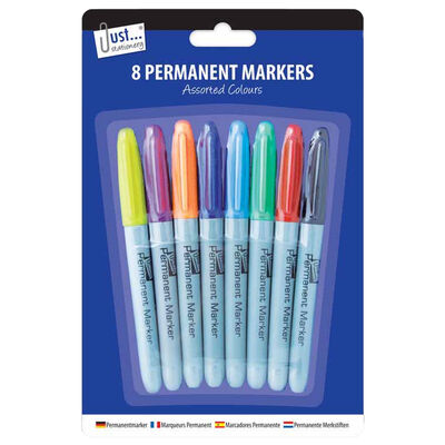 Multi Coloured Permanent Markers: Pack of 8 image number 1