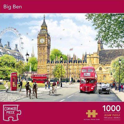 Big Ben 1000 Piece & London Scenes 500 Piece Jigsaw Puzzle with Portapuzzle Standard Jigsaw Accessory Bundle image number 3