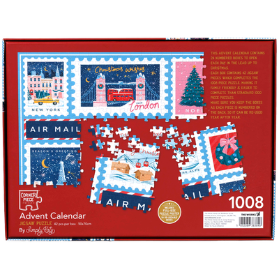Christmas Stamps 1008 Piece Jigsaw Puzzle Advent Calendar image number 2