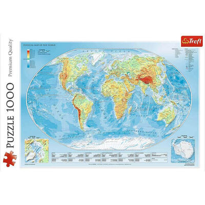 Physical Map of the World 1000 Piece Jigsaw Puzzle image number 2