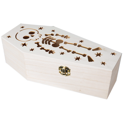 Halloween Wooden Laser Cut Coffin Box image number 2