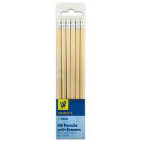 Works Essentials HB Pencils with Erasers: Pack of 12