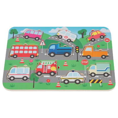 PlayWorks Wooden Vehicles Puzzle image number 1