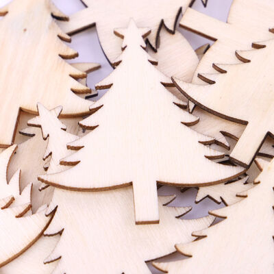 Wooden Christmas Tree Shapes - 16 Pack image number 2