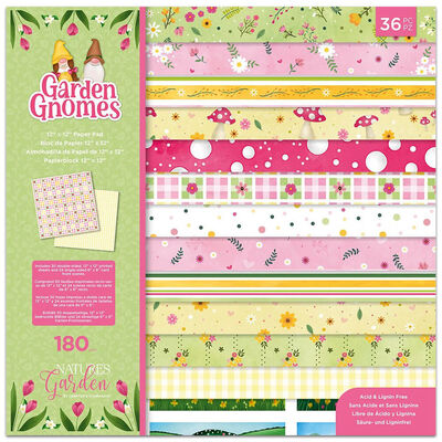 Crafters Companion Garden Gnomes Paper Pad: 12 x 12 Inch image number 1