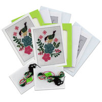 Make Your Own Cross Stitch Floral Bird Cards: Pack of 2