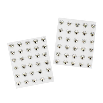 Silver Heart Adhesive Embellishments - 2 Pack image number 1