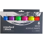 Crawford & Black Neon Acrylic Paints: Pack of 6 image number 1
