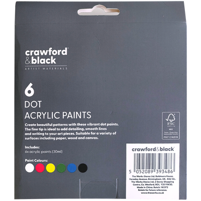 Crawford & Black Dot Acrylic Paints: Pack of 6 image number 3