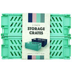 Blue and Turquoise Foldable Storage Crates: Pack of 2 image number 2